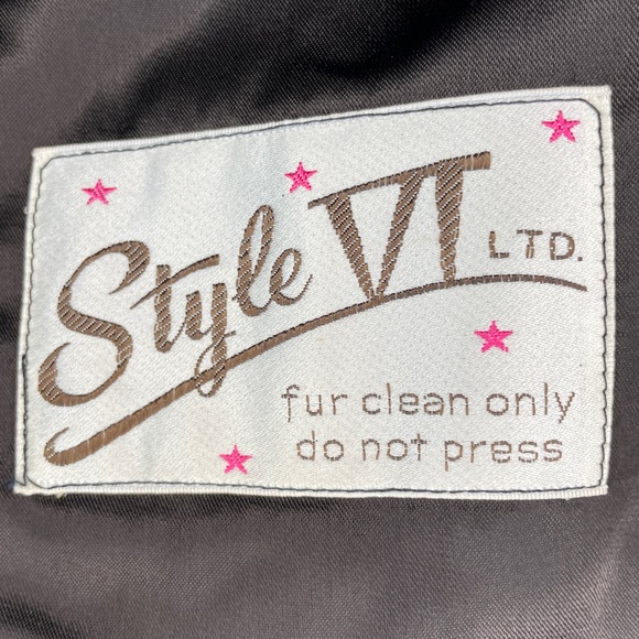 Vintage Style VI Dark Mink Faux Fur Coat with Brown  Suede Leather Fringe Belt - Picture 5 of 15